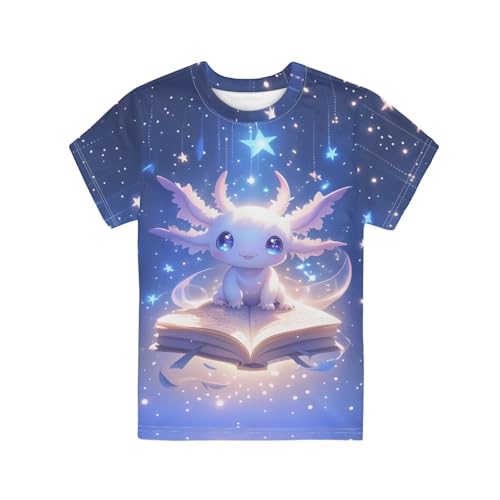 Image of WELLFLYHOM Kids Tshirts Girls Boys Short Sleeve Crewneck Tees Shirts Casual Sport Pullover Tops Size 3-16 Years