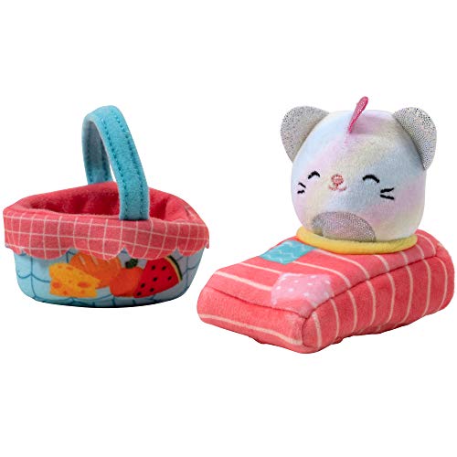 Squishville By Squishmallows Plush Room Accessory Set, 2” Camilla Mini-Squishmallow And 2 Plush Accessories, Marshmallow-Soft Animals, Picnic Toys #TOP1