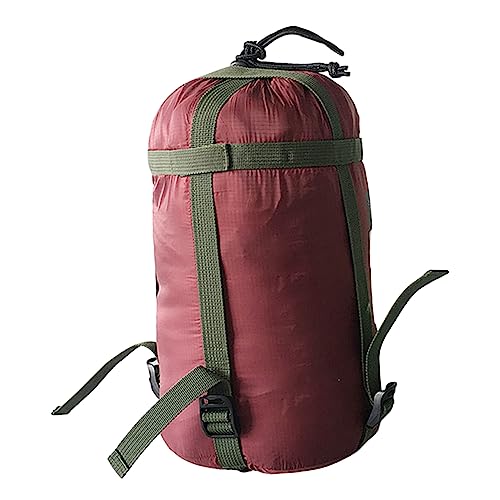 Happyyami Sleeping Bag Compression Bag Backpacking Hiking Storage Sack Nylon Camping Gear Red