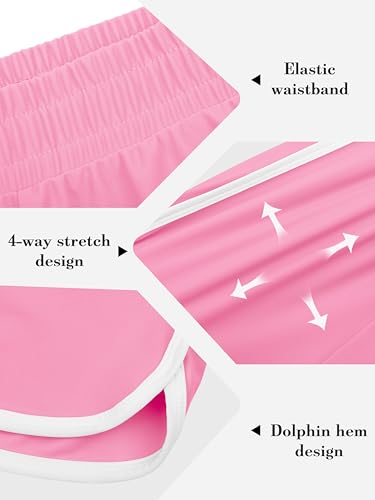 Image of Resinta 4 Packs Girls Soccer Shorts Toddler Girls Athletic Shorts Quick Dry Workout Dolphin Kids Active Shorts