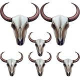 6pcs Western Cowboy Bull Head Foil Balloons/Long Horn Cow Balloon For Western Theme Party/Cowboy Birthday/Wild West Decorations/Last Rodeo Bachelorette Party Supplies