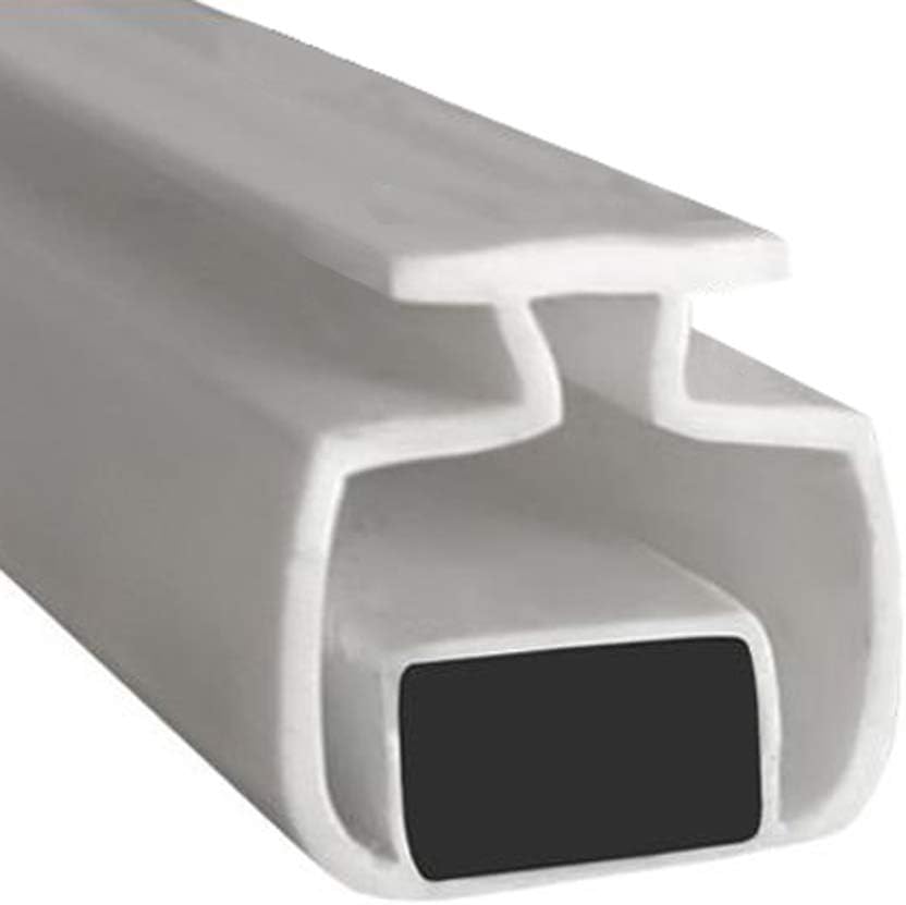Magnetic Shower Seals for Channels | Sold in Pairs | Soft Flexible Folding White Rubber T with Magnet | Fits Into 7mm Channel | 2 Metres Long | MAG005