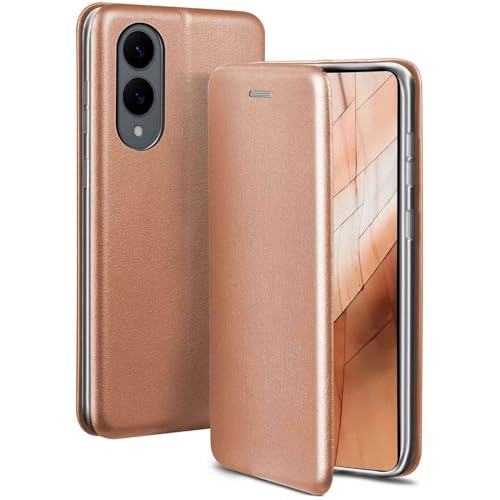 Coque Samsung S25 Edge clapet anti rayure style or rose
