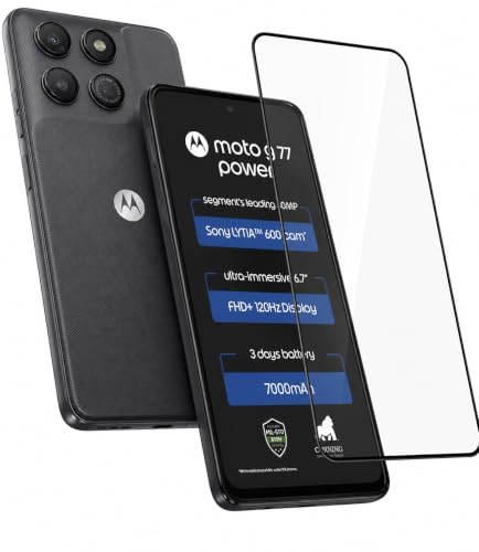 Image of Military-Grade Tempered Glass Screen Protector Compatible for Motorola G77 Power 5G with Edge to Edge Coverage and Easy Self Installation Kit (MOTOROLA G77 Power)