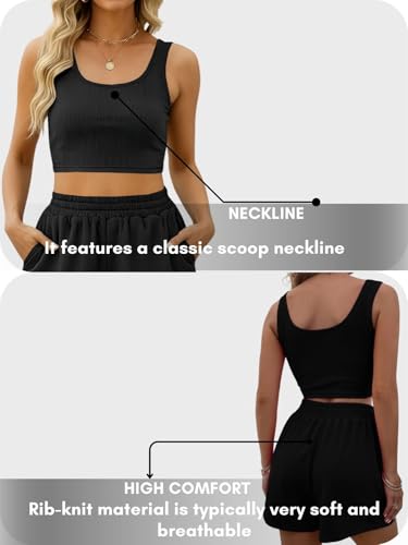 Image of Leriya Fashion Summer Co ord Set for Women Stylish | Western Two Piece Travel Beach & Holiday Outfits | Pyjama Set & Night Suit for Women Lounge | Casual Summer 2 Piece Crop Top Sleeveless Shorts Set