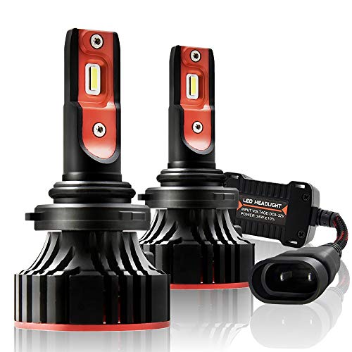 AUXITO HB4 9006 LED Headlight Bulbs Customized LED Chips 12000LM/Pair 6000K Xenon White Conversion Kit,360 Degree Adjustable Beam Angle Mini Bulb,Pack of 2