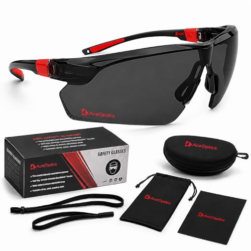 Image of Safety Glasses - ANSI Z87 Certified, 5X Anti-Fog ClearShield Lenses with Premium Hard Case & Accessory Bundle