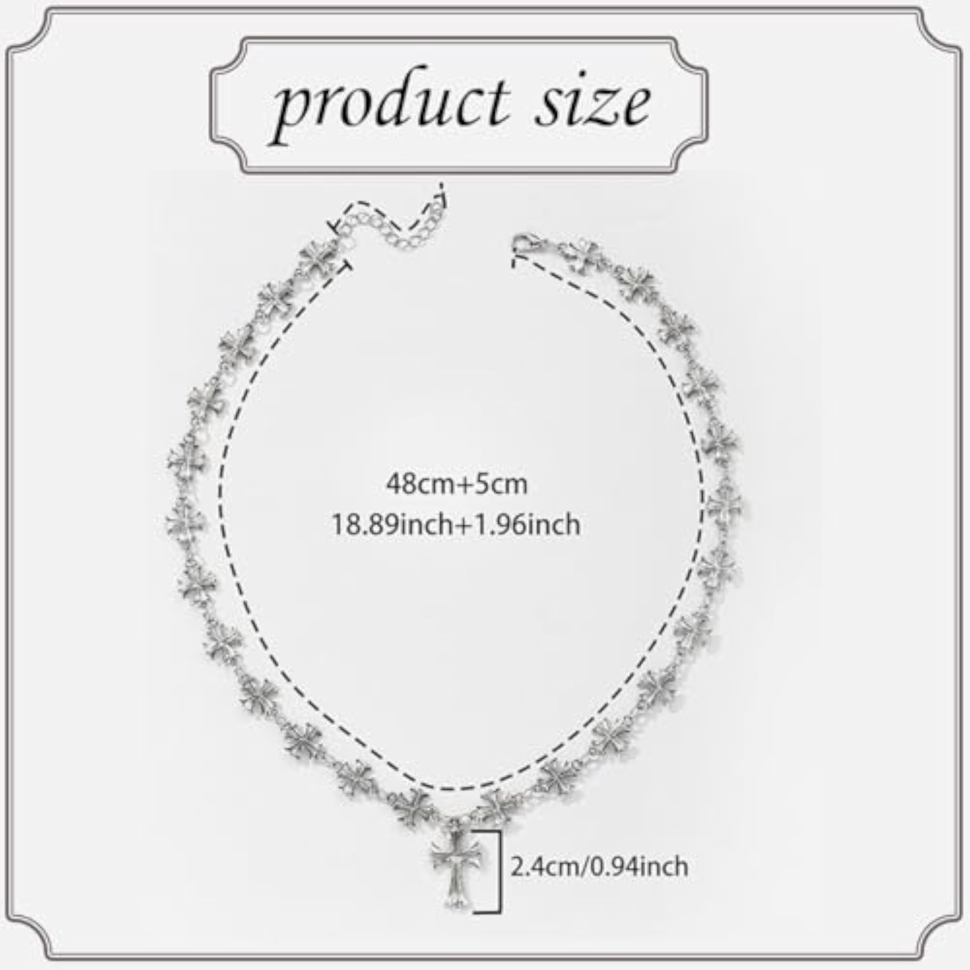 Men's Gothic Cross Chain Necklace, Stylish Accessory