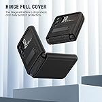 Caka Compatible for Galaxy Z Flip 3 5G Kickstand Case, Z Flip 3 Case with Camera Protector Hinge Protection Wireless Charging Cover for Samsung Galaxy Z Flip 3 (Carbon Fiber Black) - Image 5