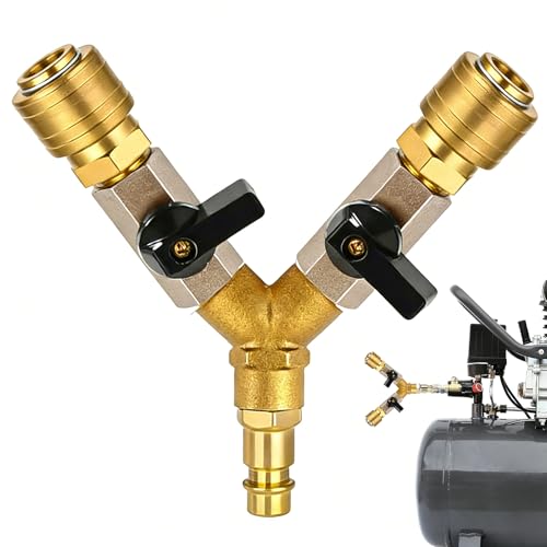 Professionelles Soft-Druckluftverteilerset 1/4-Zoll-Messing-Druckluftverteiler Kompressor-Druckluftkupplung 1/4-Zoll-AG-Innengewinde für Luftschläuche & Druckluftwerkzeuge