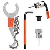 XCH Robots Chain Whip Bike Tool, Cassette Removal Tool with Chain Whip and Auxiliary Wrench Bicycle Sprocket Removal Tools Sprocket Remover, Chain Whip Tool