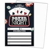 heiyihe Poker Night invitations Card Game Night invite Gambling Party invitations Casino Night Themed Invitation for Adults 30th 40th 50th Birthday Invite-poker party decorations-A02