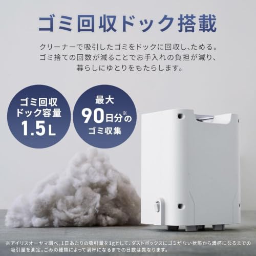 アイリスオーヤマ コードレス掃除機 ゴミ回収ドック搭載 軽量1.2㎏ SCD-23AZP1-W