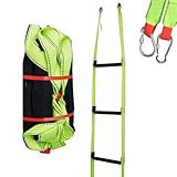 Strickleiter Rettungsleiter,8 Mstrickleiter,Flammhemmende Feuerwehrleiter Für Den Einsatz Im Notfall,Tragbar Für Notfälle,Für 3-5-Stöckige Häuser,Balkone Und Geländer,Von Bis Zu 350 Kg(Grün)