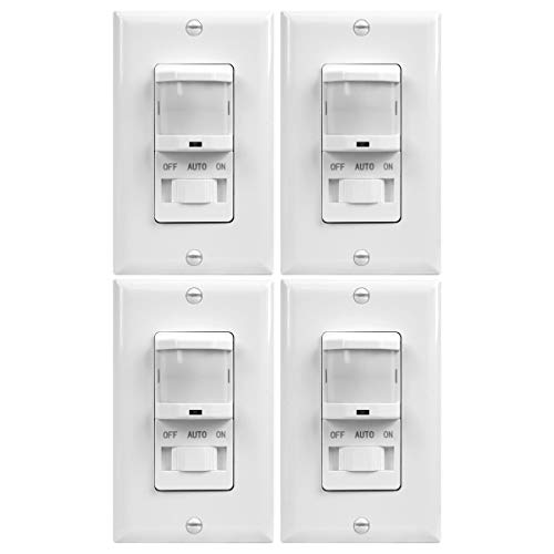 Image of TOPGREENER in-Wall PIR Motion Sensor Light Switch,Need Neutral Wire,4 Pack