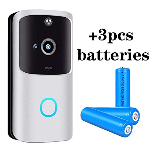 Wireless Smart Video Doorbell with Build-in 3X Batteries,Unine Smart Wi-Fi Doorbells Home Secure