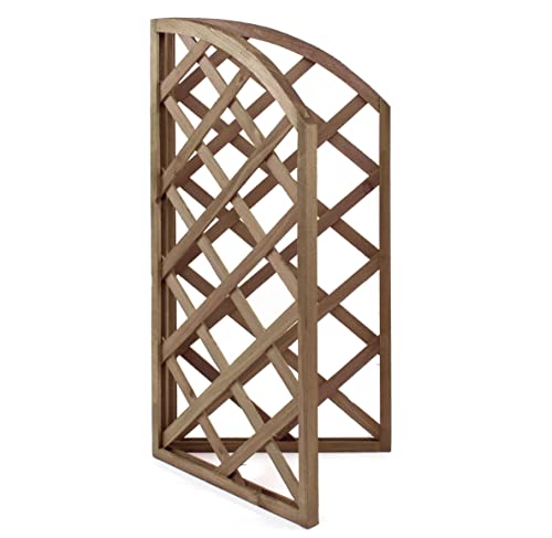 The Secret Home - Celosía de Madera Oscura - Alto. 60 cm x Largo. 30 cm - Decoración para Interiores o Exteriores - Ideal para Jardín, Terraza o Balcón (Modelo 6)