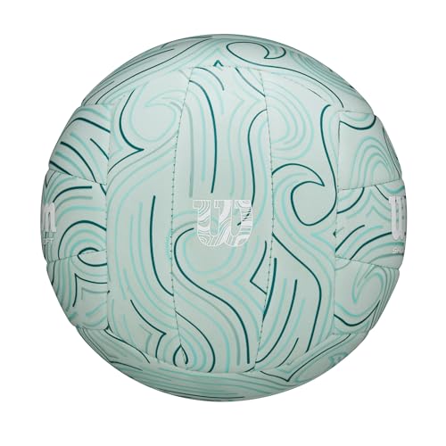 Wilson Shoreline Soft Gen Green Volleyball, Hergestellt aus biobasiertem Eva-nachhaltigem Material, Weiche Kontrolle, Farbe: Hellblau, Offizielle Größe
