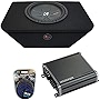 Kicker Bundle Compatible with 2000-2009 Honda S2000 43CWR104 10' 400W 4Ohm Sub with 46CXA8001 1600W Sub Amp and HOND1X10-S2000 Single 10' Sub Box