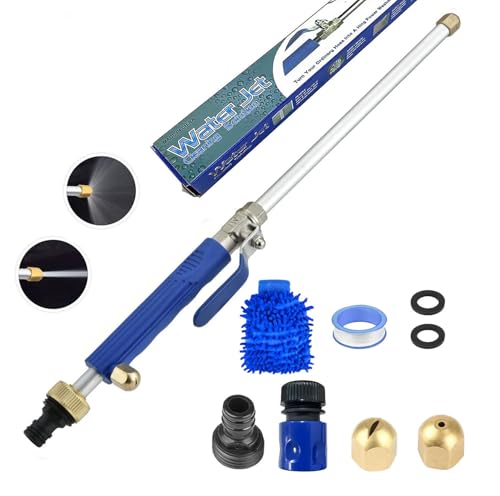 Hochdruck Wasserpistole, Jet Hochdruckreiniger, Hydrojet mit Hochdruckdüse Wasserspritze Waterjet Hochdruck Wasserschlauch mit 2 Düsen, Hochdruckreiniger für Auto Garten Glasfenster Reinigung