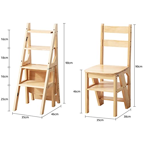 Silla de escalera de madera maciza multifunción DASHADAO plegable 8