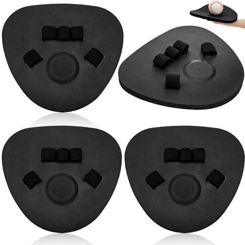 Tebery 4 Pack Baseball Training Glove, Flat Design Foam Fielding Gloves for Practice, Infield Softball Batting Practice Trainers, Baseball Mitt Equipment for Indoor Outdoor