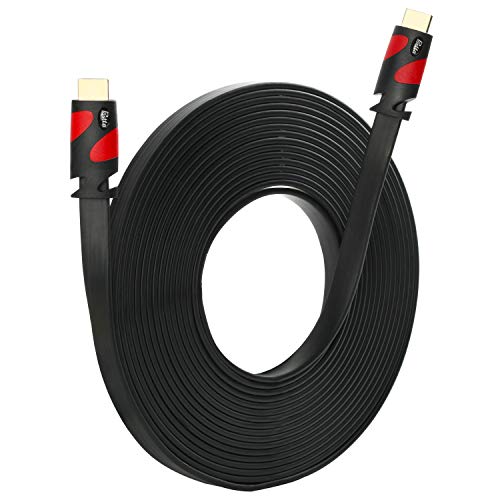 Postta Flaches HDMI-Kabel (HDMI 2.0, unterstützt 4K Ultra HD, 3D, 2160p, 1080p, Ethernet und Audio-Rückgabe) Schwarz/Rot 50FT rot Cover