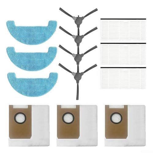 Replacement Parts Fit For For Loorow AT800 Robot Vacuum, Includes 4 Side Brushes, 3 Filters & Mop Pads, Vacuum Parts & Accessories, 3-In-1 Robot-Vacuum Cleaner