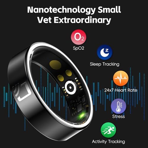 Smart Ring for Men Women with Charging Case, Multi-Sport Mode Ped...