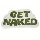 Faroby Alfombra de baño Divertida, Juego de Alfombrillas de baño para Ducha Get Naked, Alfombra de Suave y de absorción rápida para Hotel en casa, Verde, 20x 31, 5 Pulgadas, Funky