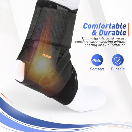 Image of T TIMTAKBO Quick Lace Up Ankle Brace with Figure 8 Straps for Women & Men | Easy On & Off, Removable Side Stabilizers, Breathable Mesh, Ankle Support for Sprained, Basketball Volleyball Running