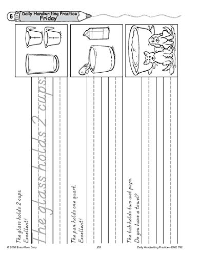 Evan-Moor Daily Handwriting Practice Modern Manuscript, Kindergarten-Grade 6, Homeschooling and Classroom Resource Workbook, Penmanship, Writing, Letter Placement, Spacing, Alphabet Synonyms - Image 5