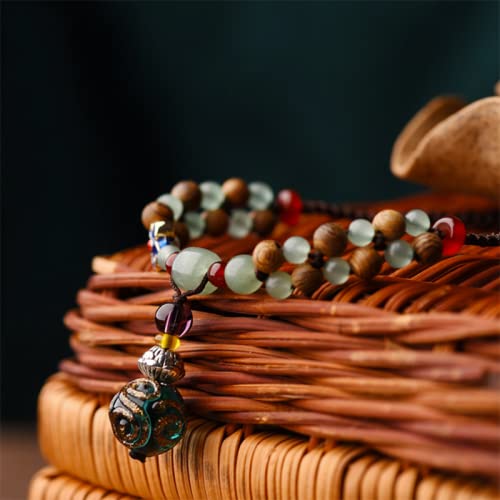 Fußkettchen, Fußkettchen, Fußkette mit Kristall-Holzperle, für Damen, Strand, Outdoor, verstellbare Seilkette, Fußkettchen, Schmuckzubehör, Damen-Fußkettchen
