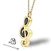 Produktbild Cacoffay Rostfreier Stahl Musik Hinweis Verbrennung Denkmal Schmuck Männlich und Weiblich Anhänger Halskette Haustier Mensch Asche Andenken Einfach Parfüm Flasche,Gold