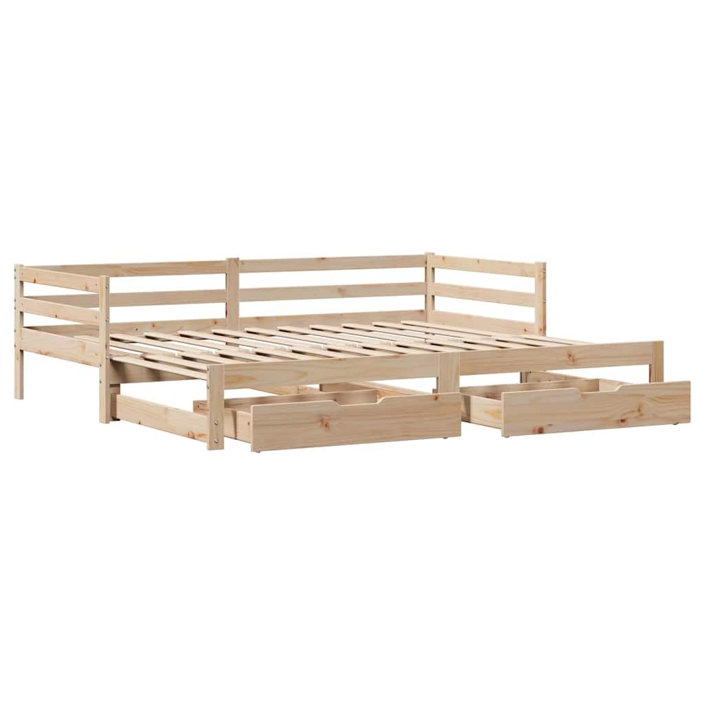 vidaXL Sofa rozsuwana z szufladami, bez materaca, 90x190 cm