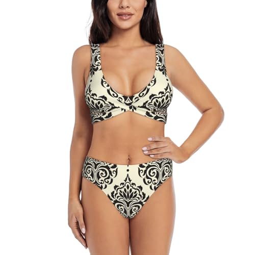 Maillot de bain imprimé éléphants asiatiques 2 pièces femme plage piscine doux