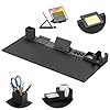 KDD Desk Pad Mat Set, 6 in 1 Mouse Mat with Magnetic Desktop Storage Accessories DIY Feature for Phone and Tablet Stand/Cup Holder/Card Holder/Pen Holder/Cable Management for Home Office Accessories