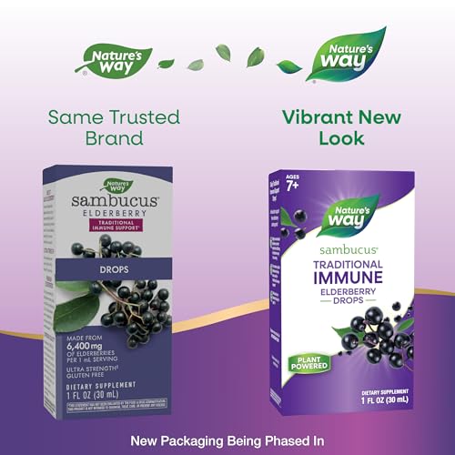 Nature's Way Sambucus Traditional Immune Elderberry Drops, 1 Fl Oz - image 2