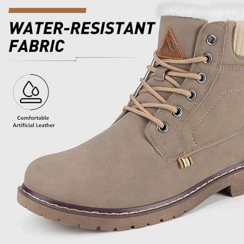 Image of Mishansha Snow Boots for Women - Waterproof Winter Hiking Boots with Warm Fur Lining, Anti-Slip Sole, Insulated Outdoor Cold Weather Booties