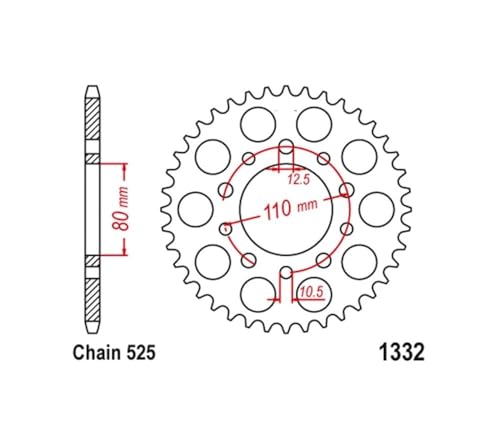 Pignon arrière de moto contre l'usure de chaîne pour VLX400 - 4