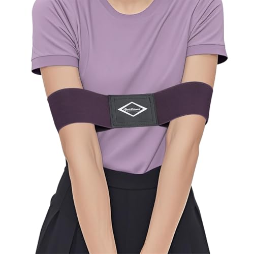 Image of Scott Edward Golf Swing Aids Pro Power Band Wrist Brace Smooth and Connect-Easy Correct Training Swing Gesture Alignment Practice Tool for Golf Beginners (Purple Arm Band)