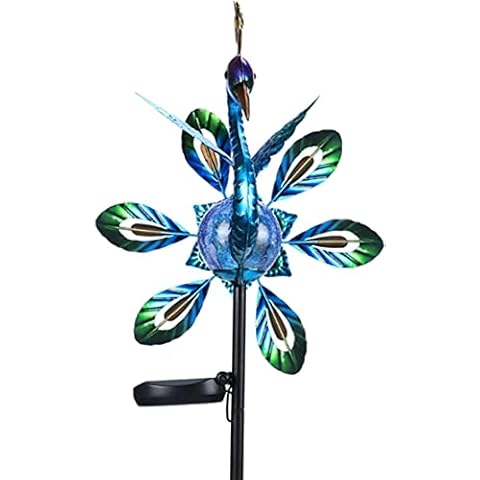 VCUTEKA Solar Wind Spinner Metal Garden Stake Solar Garden Light Cover