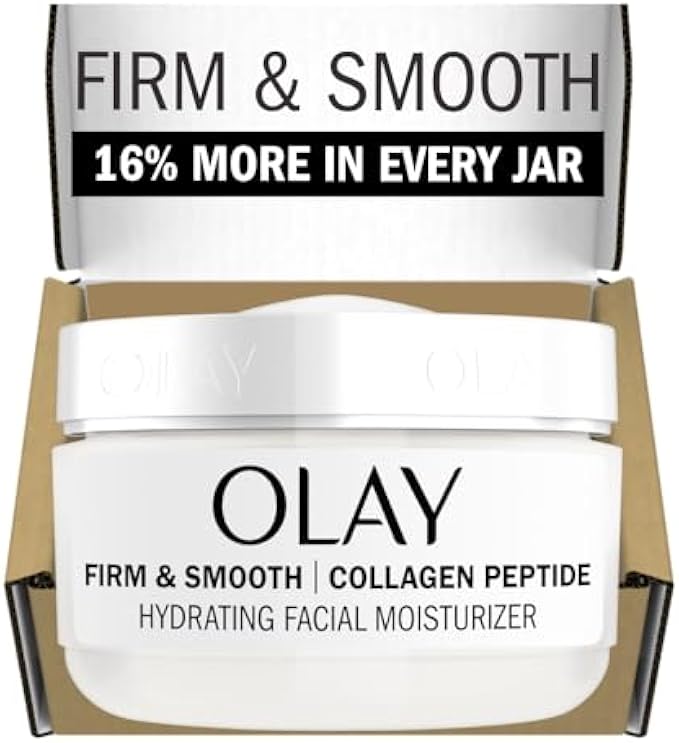 Olay Firm & Smooth Collagen Peptide Face Moisturizer, 2 oz Fragrance Free Firming Face Cream for Hydration and Skin Renewal, Recyclable Eco Jar Packaging