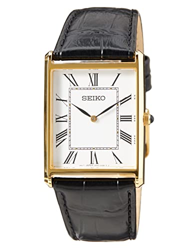 BERNY Orologio Uomo Quadrato Al Quarzo | Rettangolare Con Calendario E Cinturino In Pelle | Impermeabile 30m