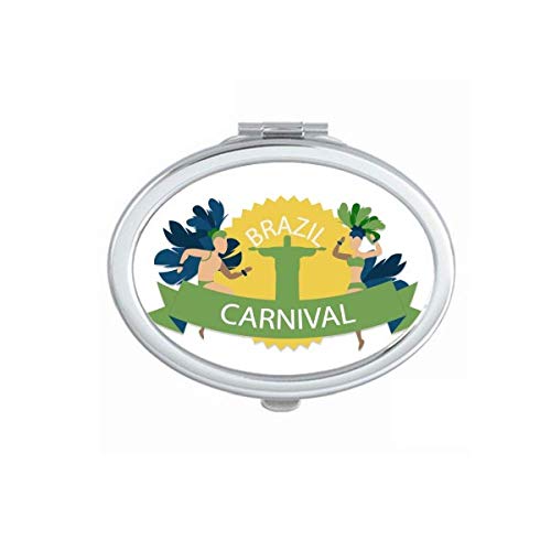 Mount Corcovado Hula Brazil Carnival Mirror Portable Fold Hand Makeup Double Side Glasses image 2