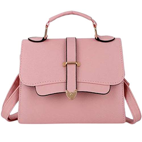 Preisvergleich Produktbild Frauen Umhängetasche Mini Handtasche Geldbörse Pu-Leder Schulter Diagonale Tasche Umhängetasche Vegan Handtasche Handytasche (Rosa)