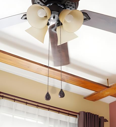 SmoTecQ Ceiling Fan Pull Chain Extenders 2 Pack, Decorative Waterdrop Look (Retro)