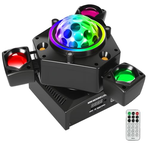 150W Moving Head LED RGBW 4-in-1 DMX512 Bühnen Moving Head Licht, Soundaktivierter Lichteffekt Bühnenlicht Disco Licht mit Fernbedienung, Partylicht für DJ Bar Geburtstag Disco Hochzeit Scheinwerfer