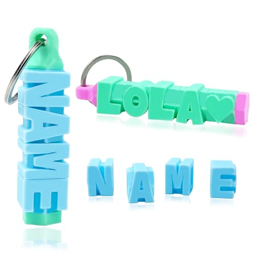 Cupike Custom Name Keychain Personalized 3D Printed Name Tag,Customized Key Chain with Names Gifts for Him Her Kids (03-Name 3D), Small