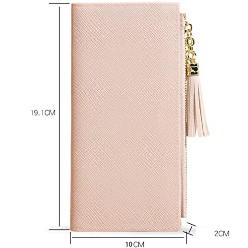 Women Fashion Long Wallet PU Leather Cute Wallet Solid Color Zipper Coin Purse2
